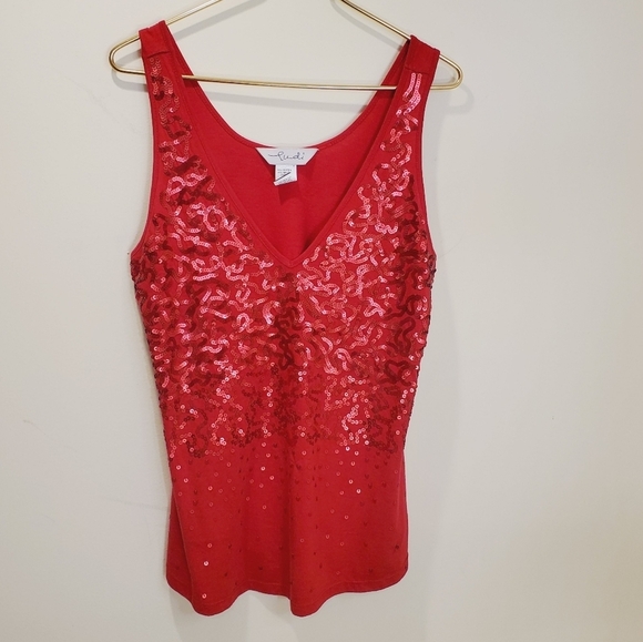Ludi sequins red tank top size M - Picture 1 of 10